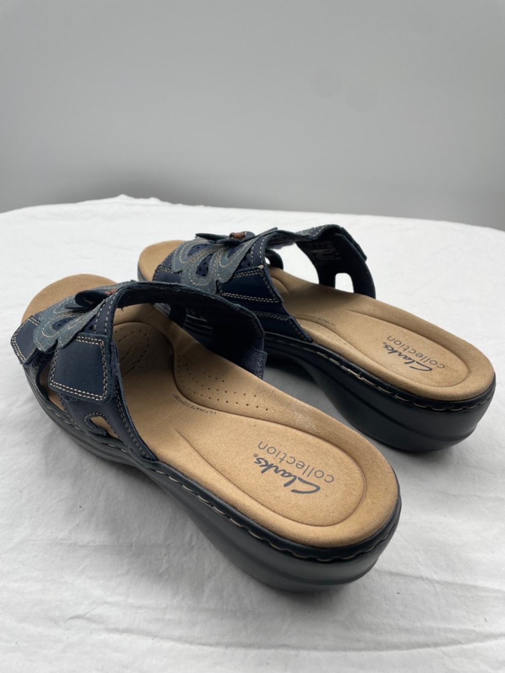 NEW! Clarks Merliah Belle Leather Wedge Sandals. 10M. - Picture 8 of 15